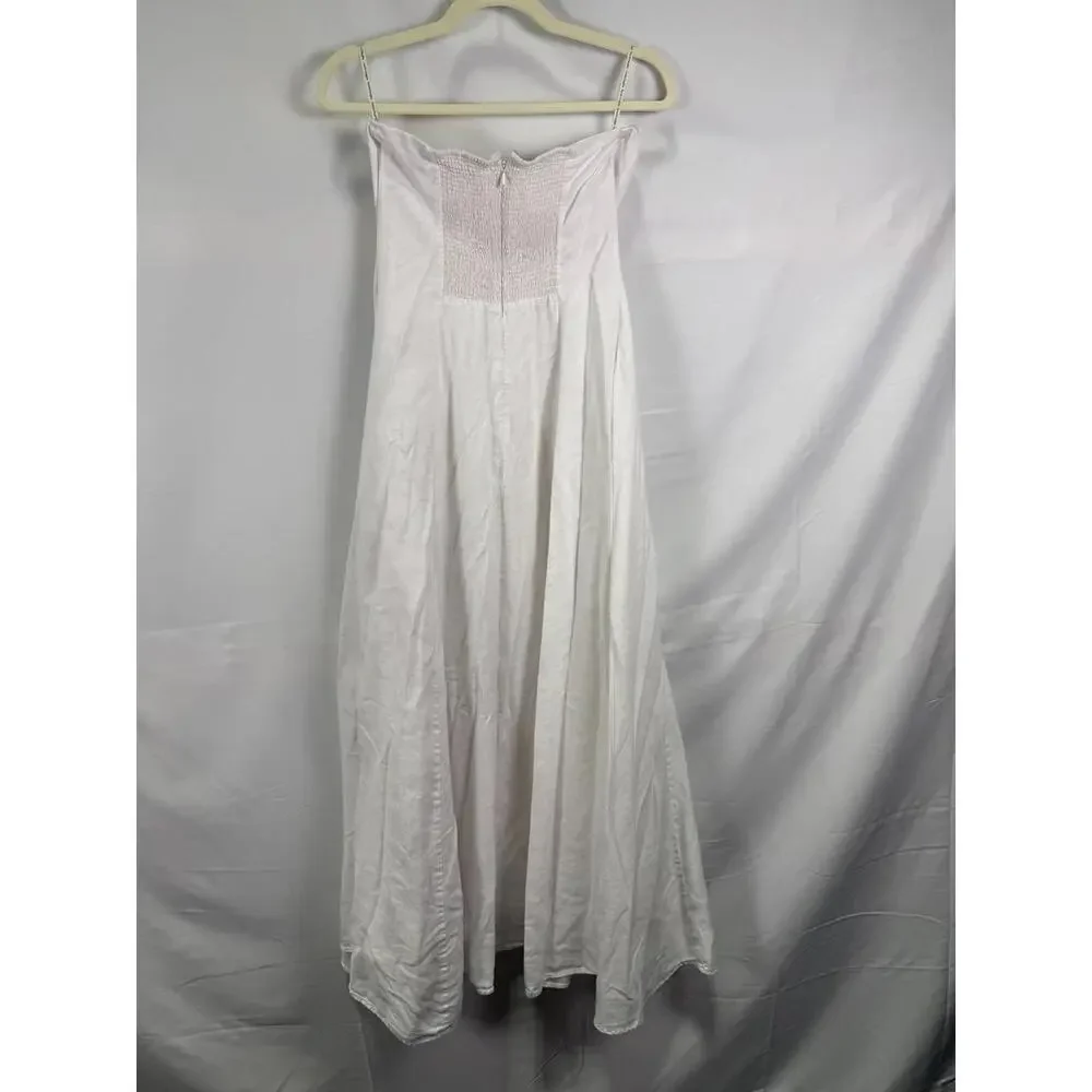 Favorite Daughter White Favorite Linen Dress Size 8 minor fabric pull - Picture 5 of 11